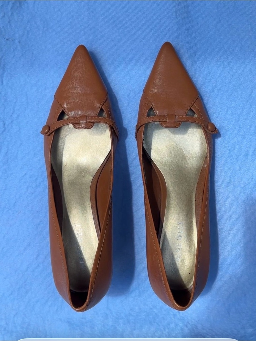Nine West 2” heels Camel Leather with Slim Strap
